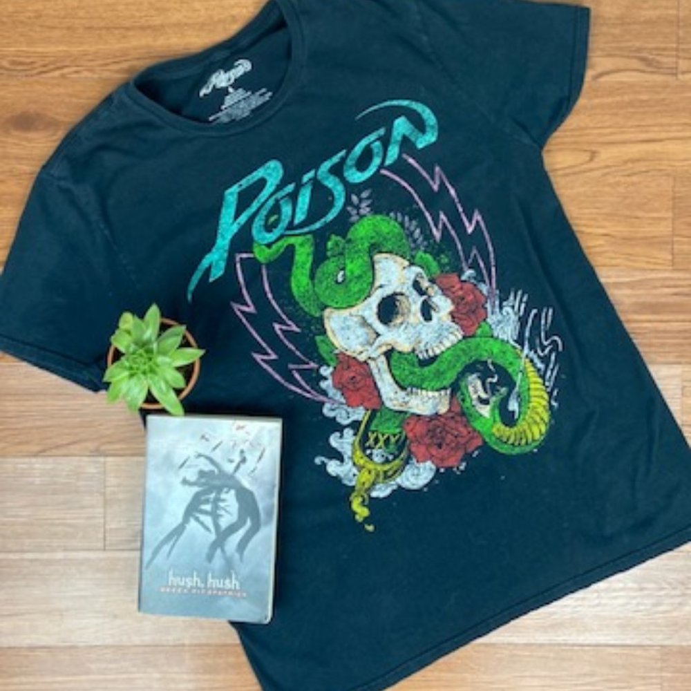 Poison Graphic Short Sleeve Concert Tee Black Concert T-shirt Size Large Unisex